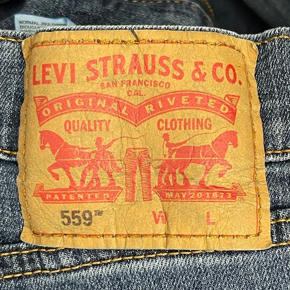 Levis 559 Relaxed Straight 48x30 Baggy‎ Loose Dark Wash Denim Blue Jeans Zip Fly